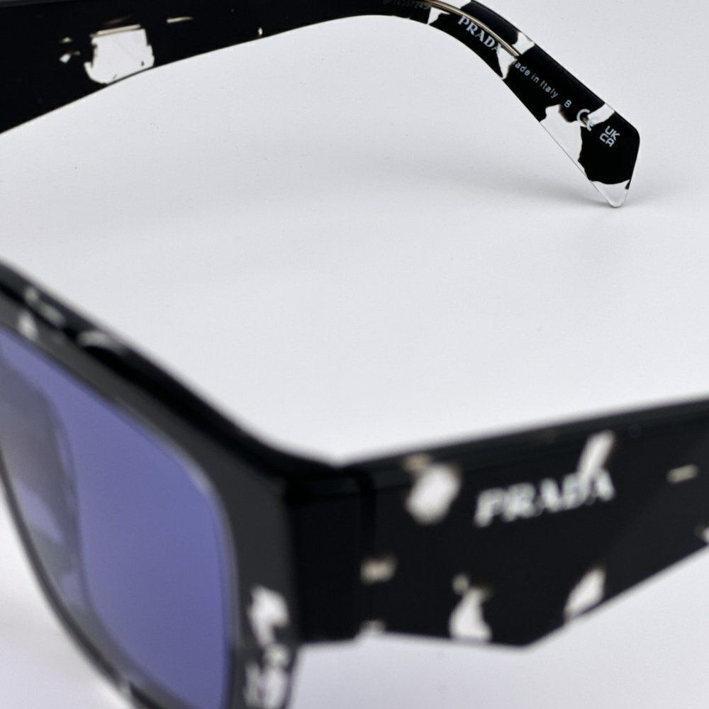 NEW Prada PRA06S 15O50B Tortoise Black Violet Mirror Square Unisex Sunglasses - Picture 10 of 12